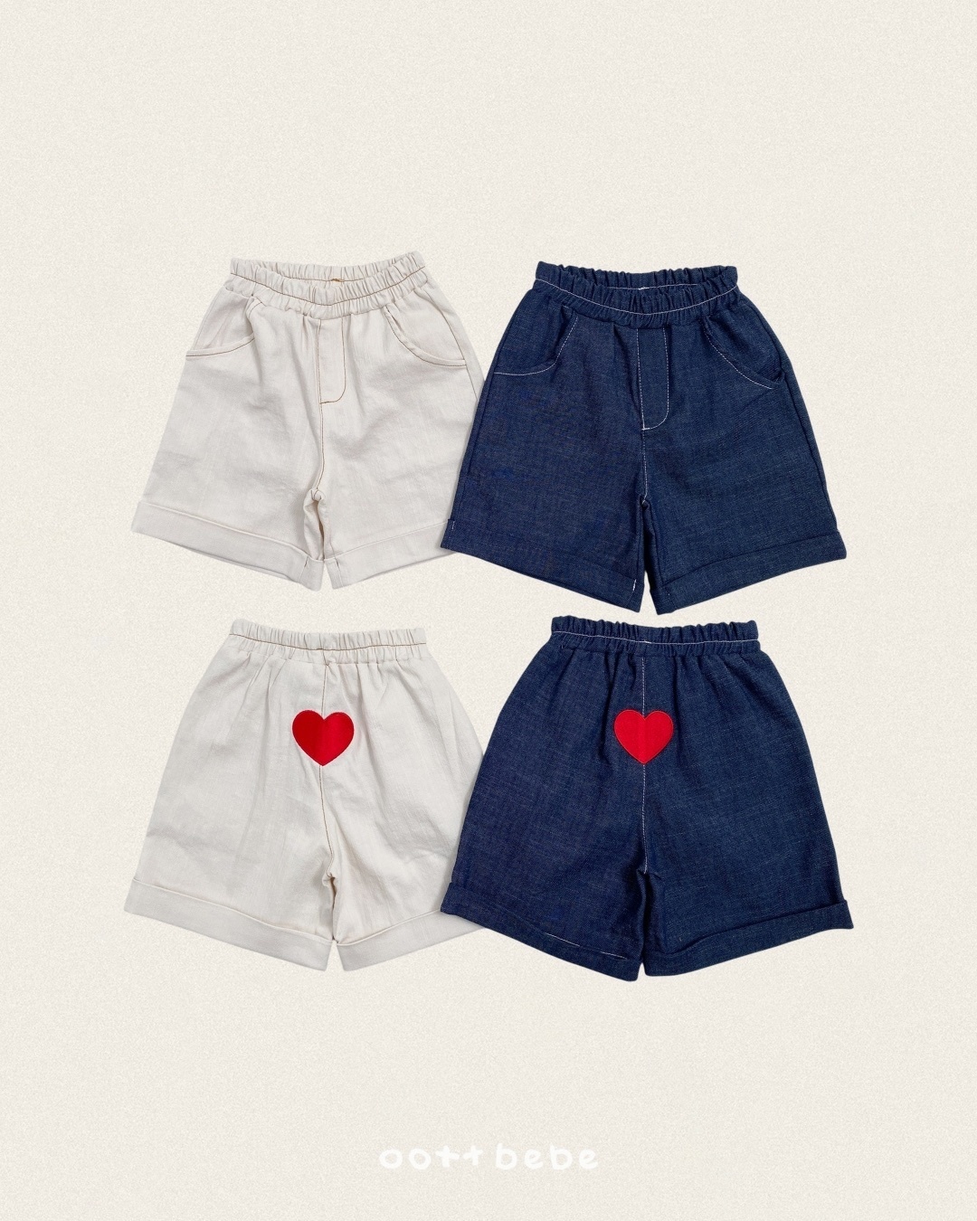 Oott Bebe Heart Denim Cuff Pants