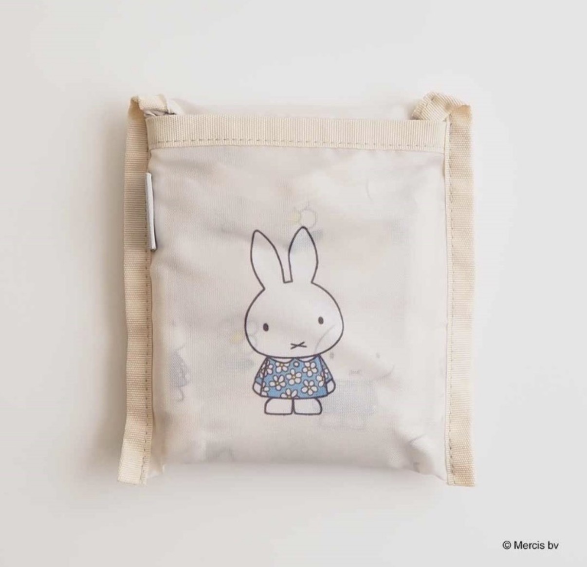 JP Miffy 藍色花花衫 密集式環保袋 米 2548 TK260604