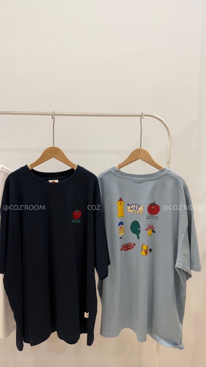 (現貨)(男友共穿)可愛刺繡番茄大大件Tee 重磅棉 3colors _96391