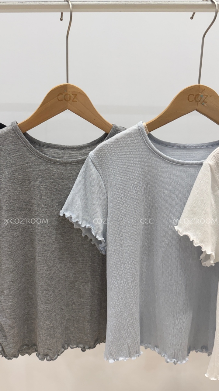 紋理花捲捲Q談打底上衣Tee 4colors _2888
