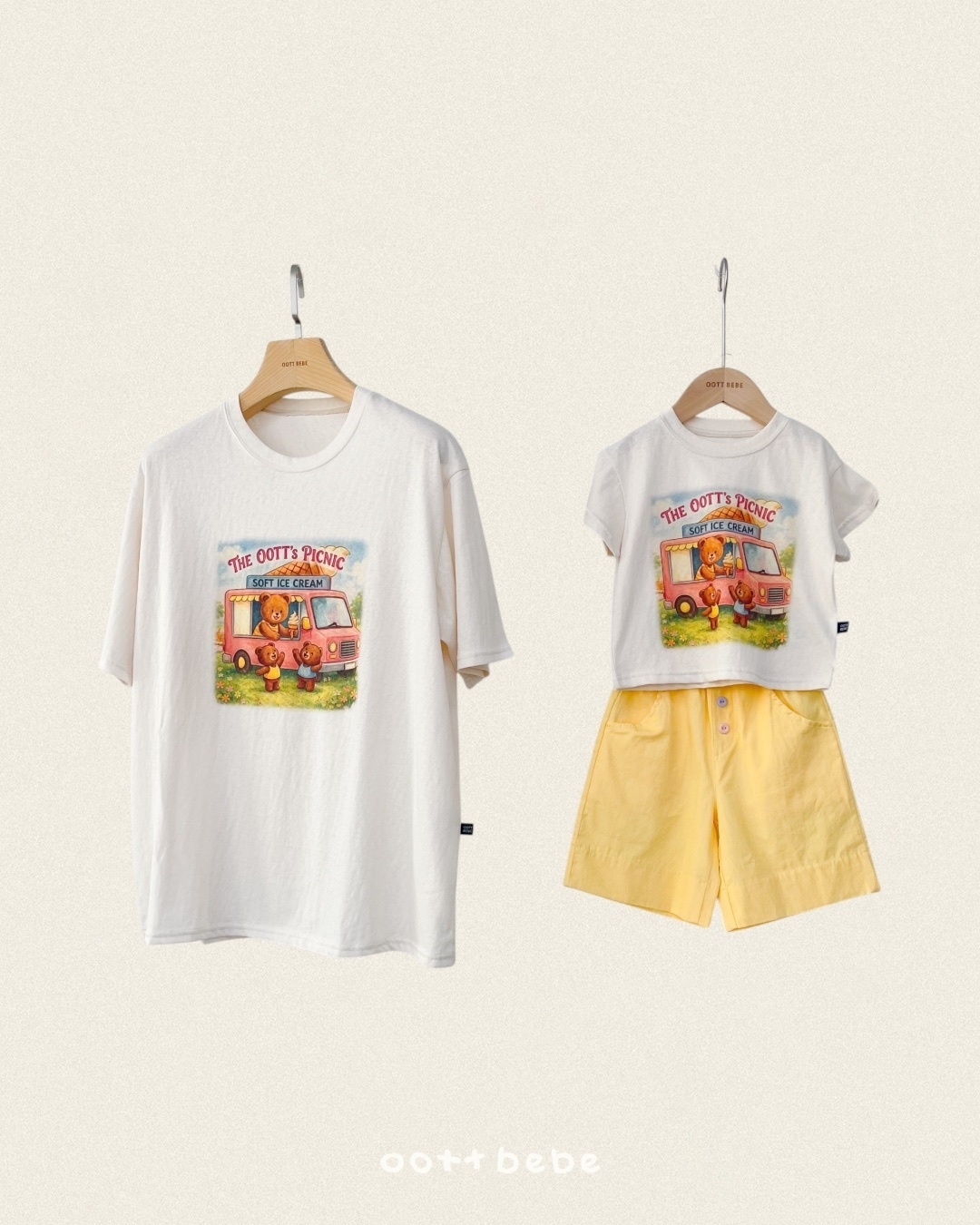 Oott Bebe Picnic Bear Tee（With Mom）