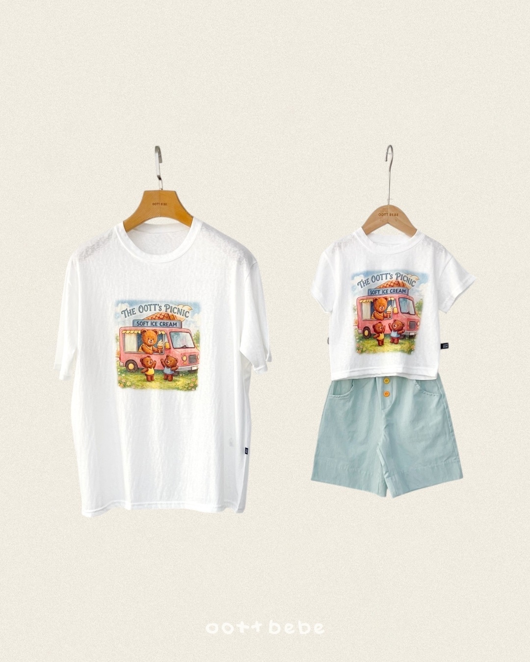 Oott Bebe Picnic Bear Tee（With Mom）
