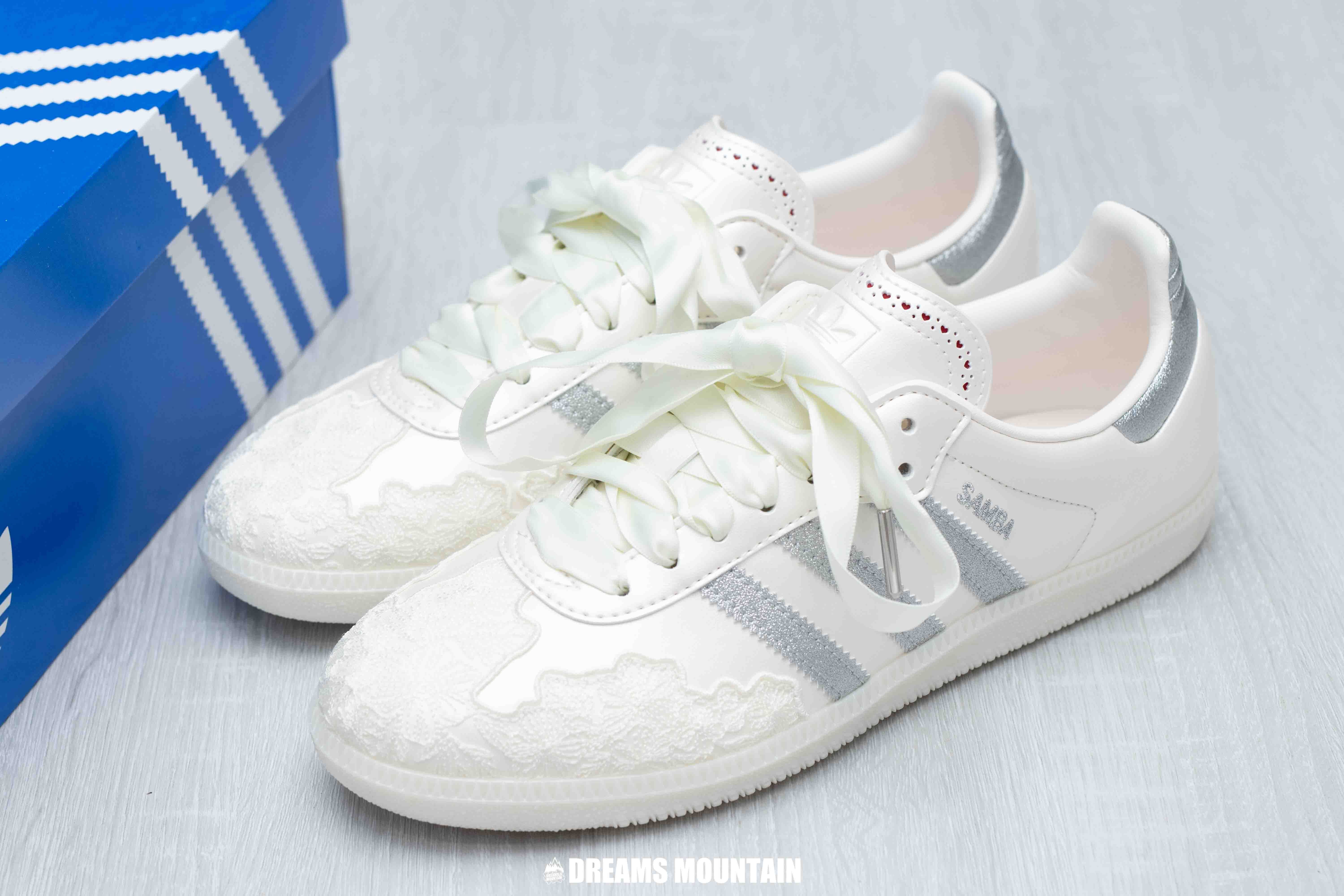 【預訂】ADIDAS SAMBA OG  心動蕾絲  白珠光灰銀-WOMEN