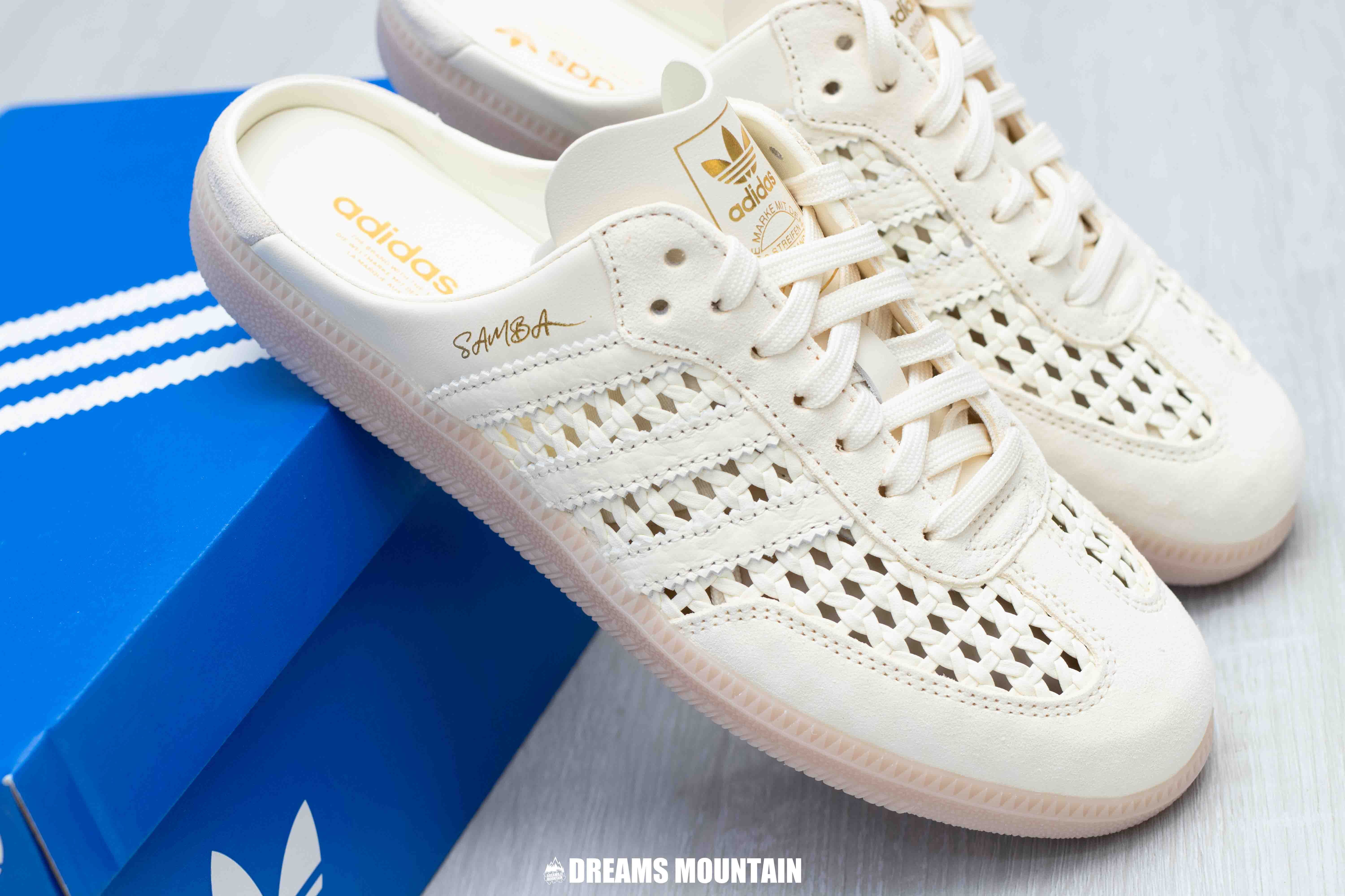 【預訂】ADIDAS SAMBA MULE OG 米色 編織 穆勒鞋-WOMEN