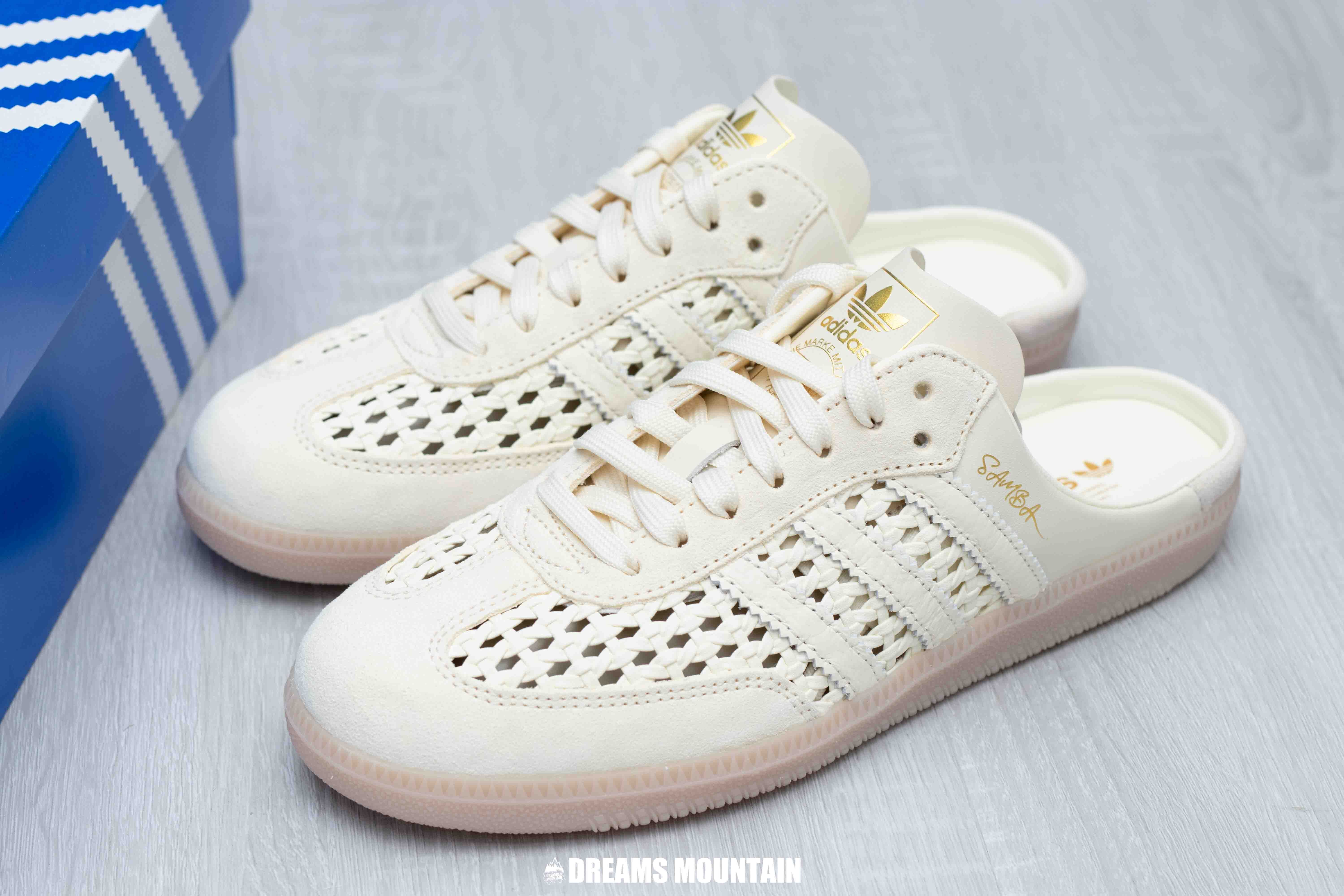 【預訂】ADIDAS SAMBA MULE OG 米色 編織 穆勒鞋-WOMEN