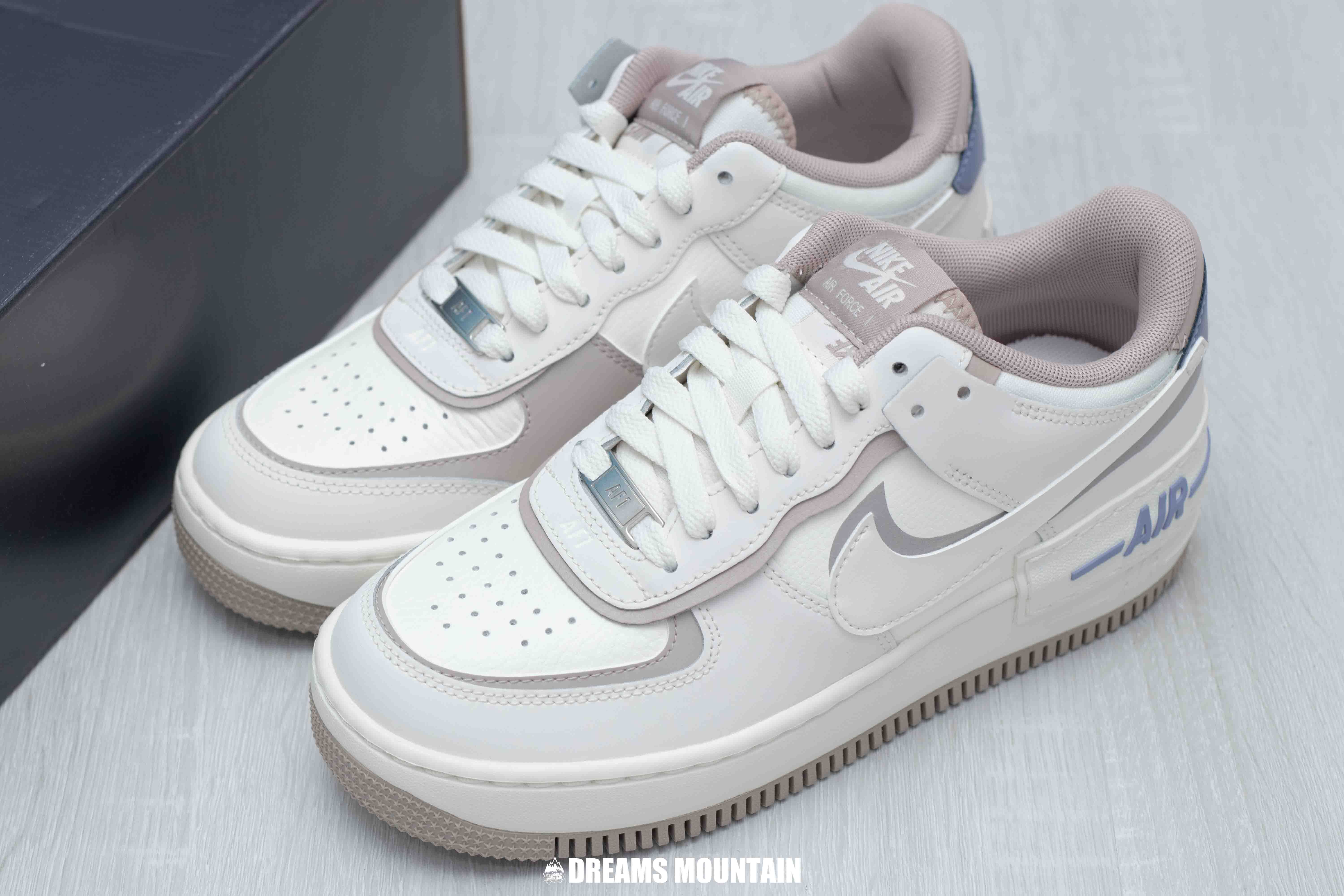 【預訂】NIKE AIR FORCE 1 SHADOW 奶油白奶茶紫藍-WOMEN