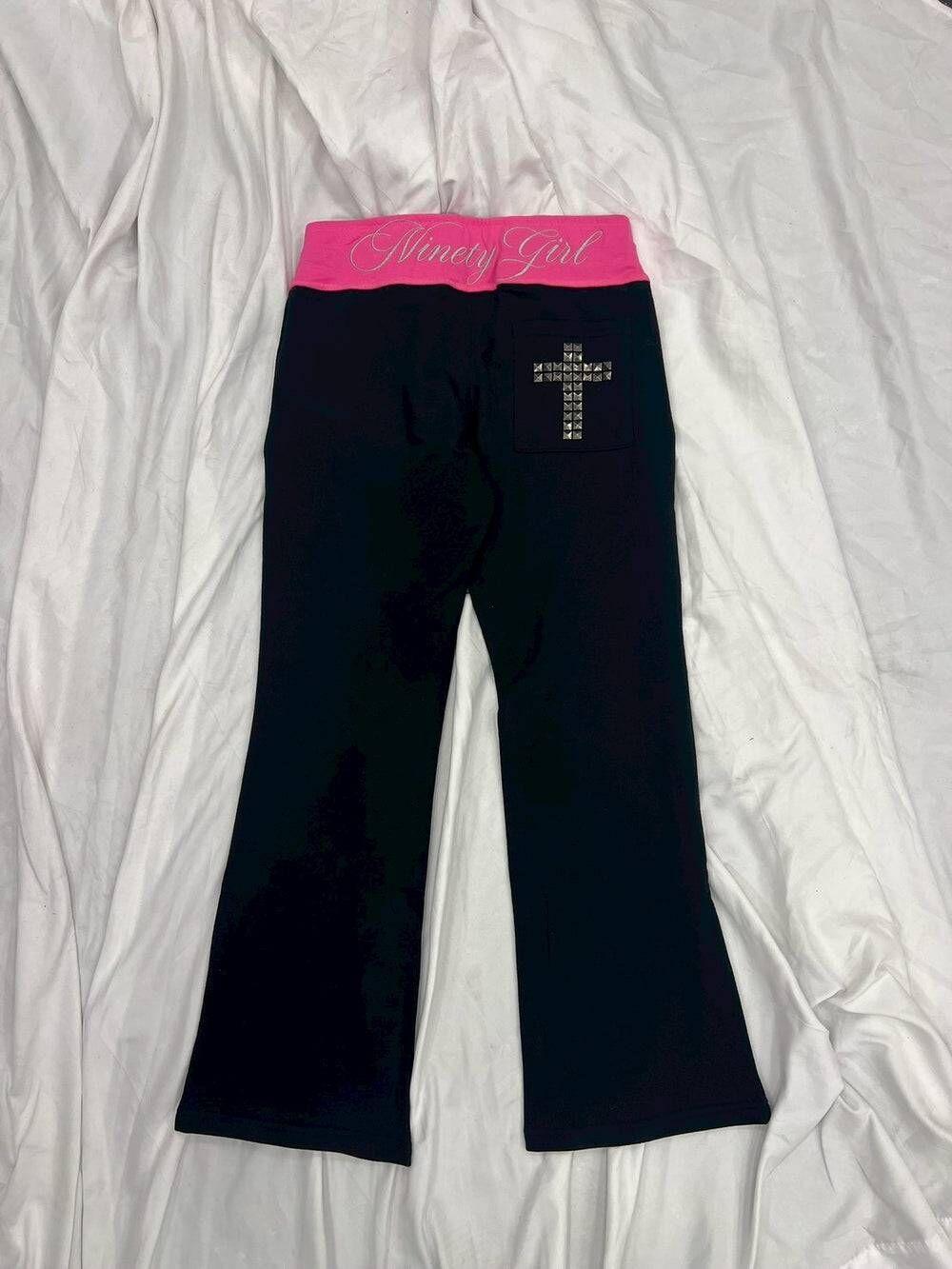 【9090 girl】0606發售新品 Contrast Rib Waist Straight Pants