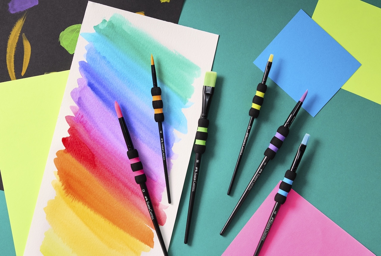 黑旋風 6支入 甜筒水彩筆組｜德國 Faber-Castell 輝柏