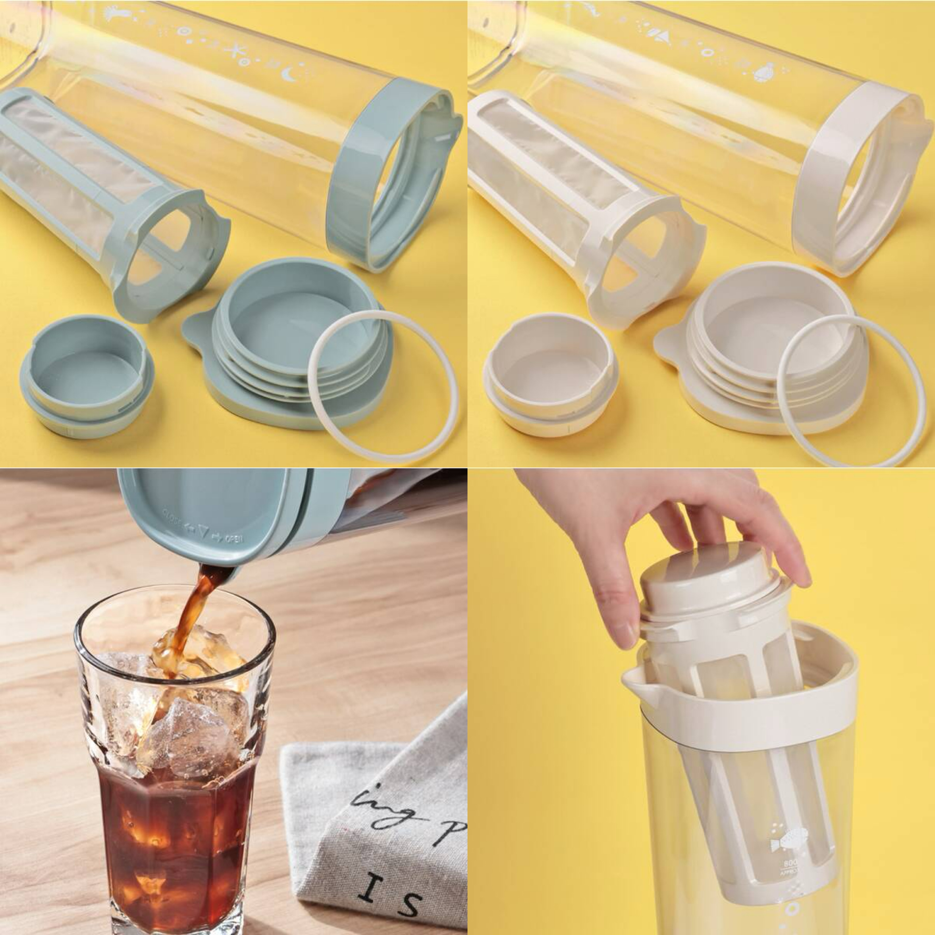 JP 冷泡水出茶隔水壺 1100ml 8603 8610 TK260604