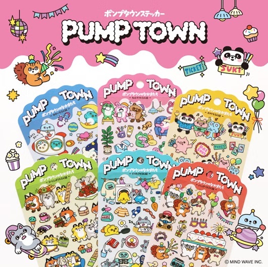日本MIND WAVE．PUMP TOWN PET透明貼紙 共六款