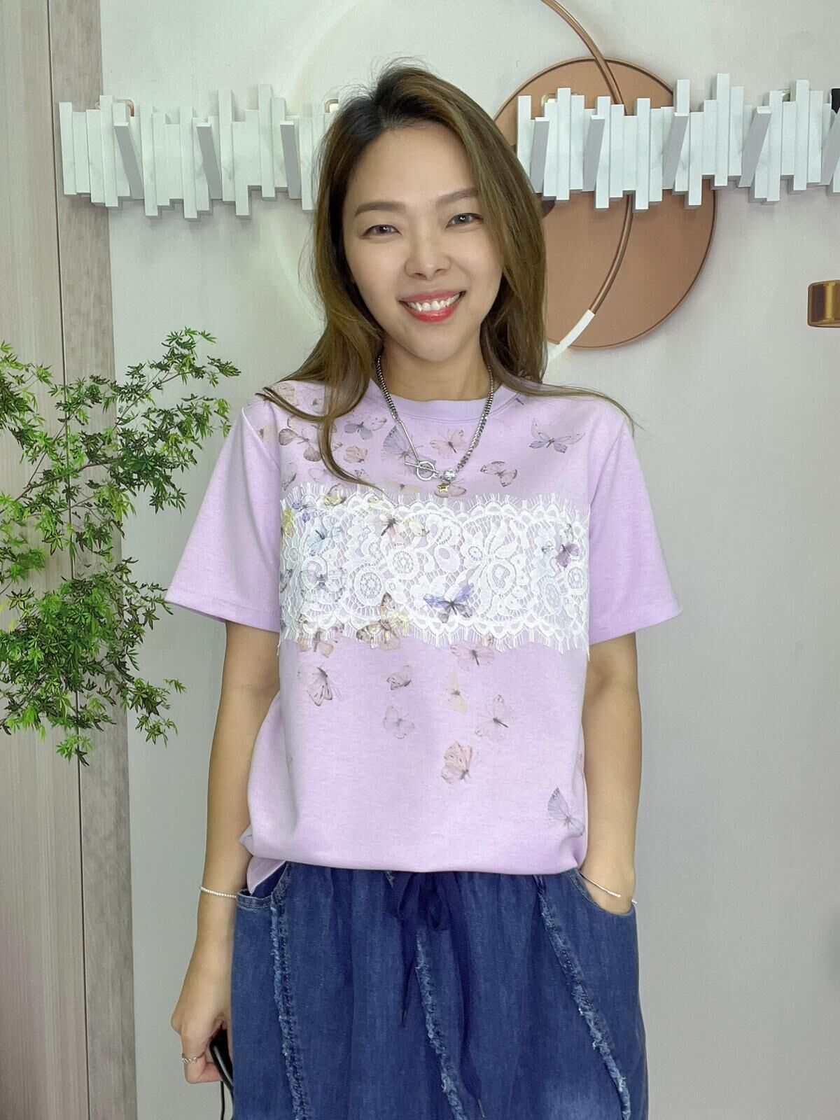 (現貨區)ogam牌子花拼Lace top~171AE