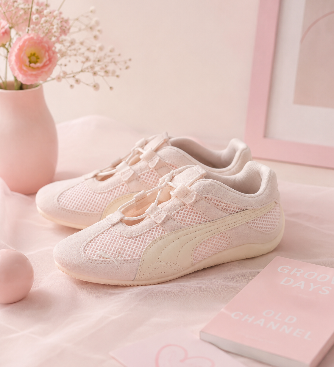 【下殺↘ 9折】PUMA 休閒鞋 SPEEDCAT GO WNS 粉 白 瑪莉珍 芭蕾舞鞋 網眼 復古 40358910