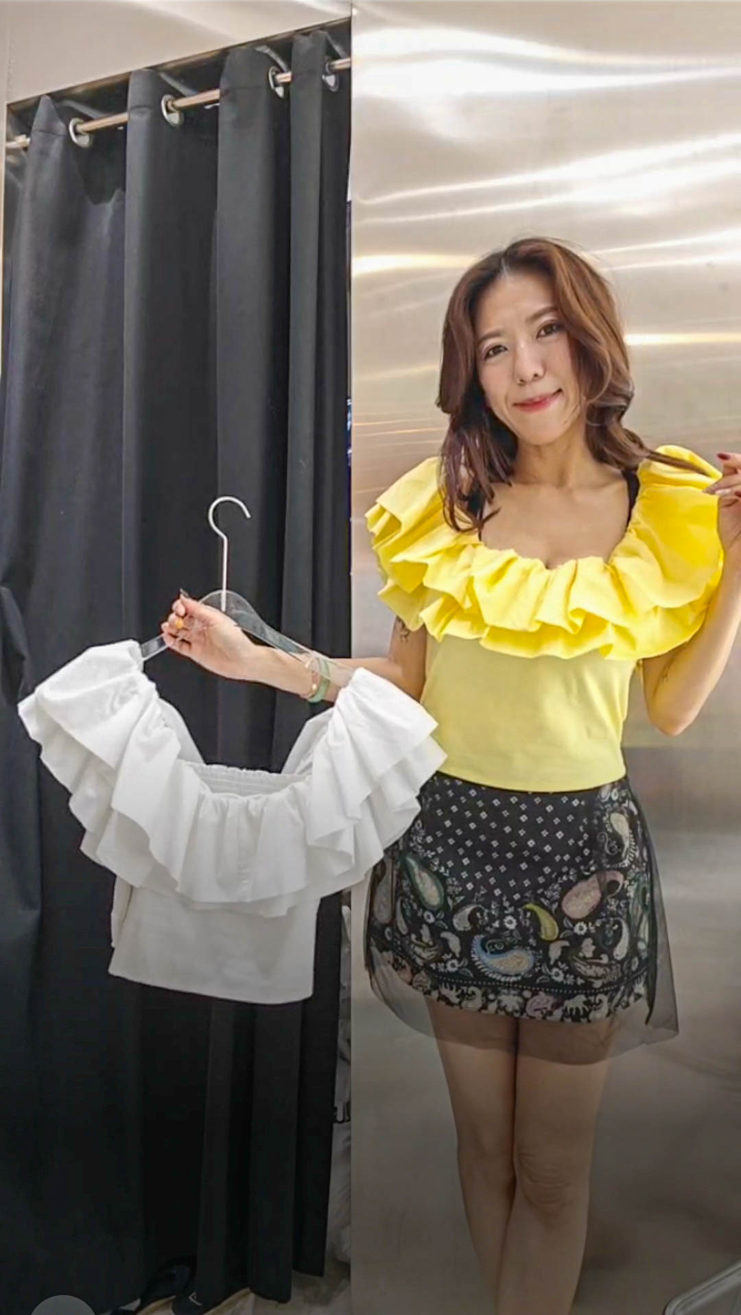 🎈K8723  ▶️大荷葉一字領 (可以穿到L)👉B:cm L:cm👈