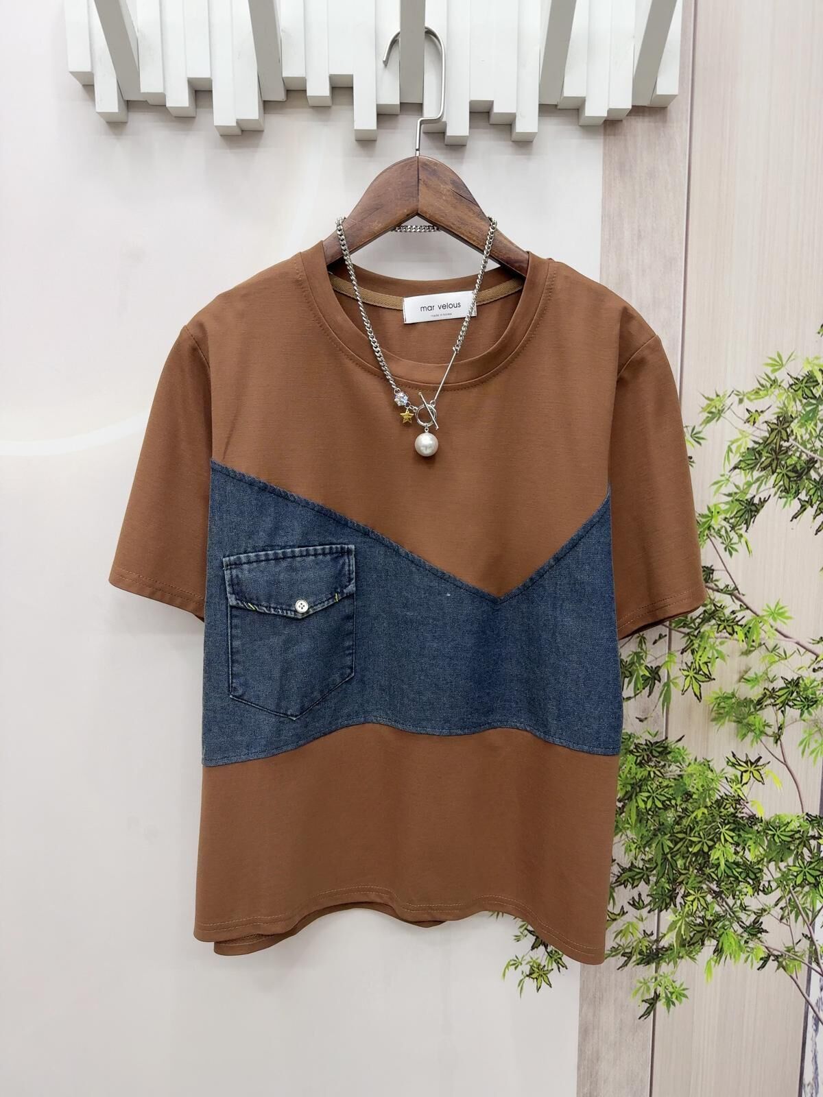 ma牌子拼牛仔top~169BL