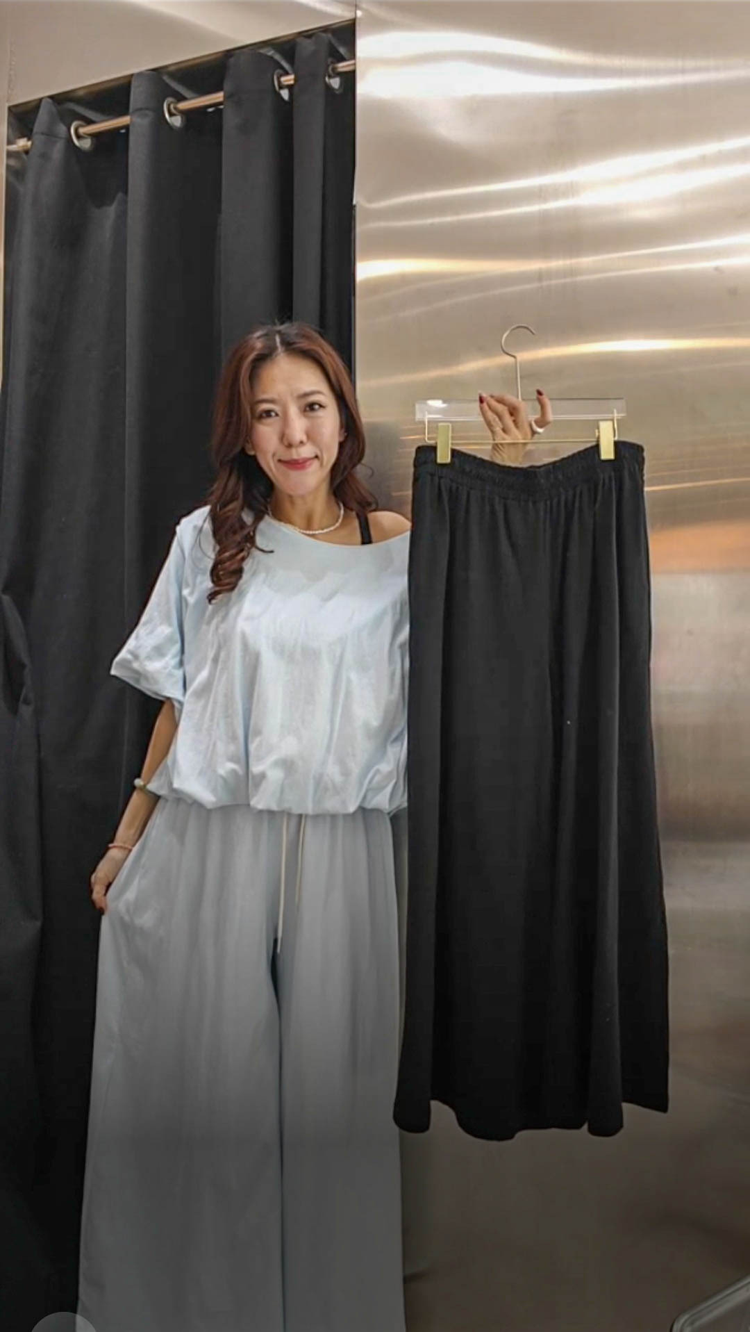 🎈K8719  ▶️素面寬長褲 👉W:74-130cm H:cm L:95cm