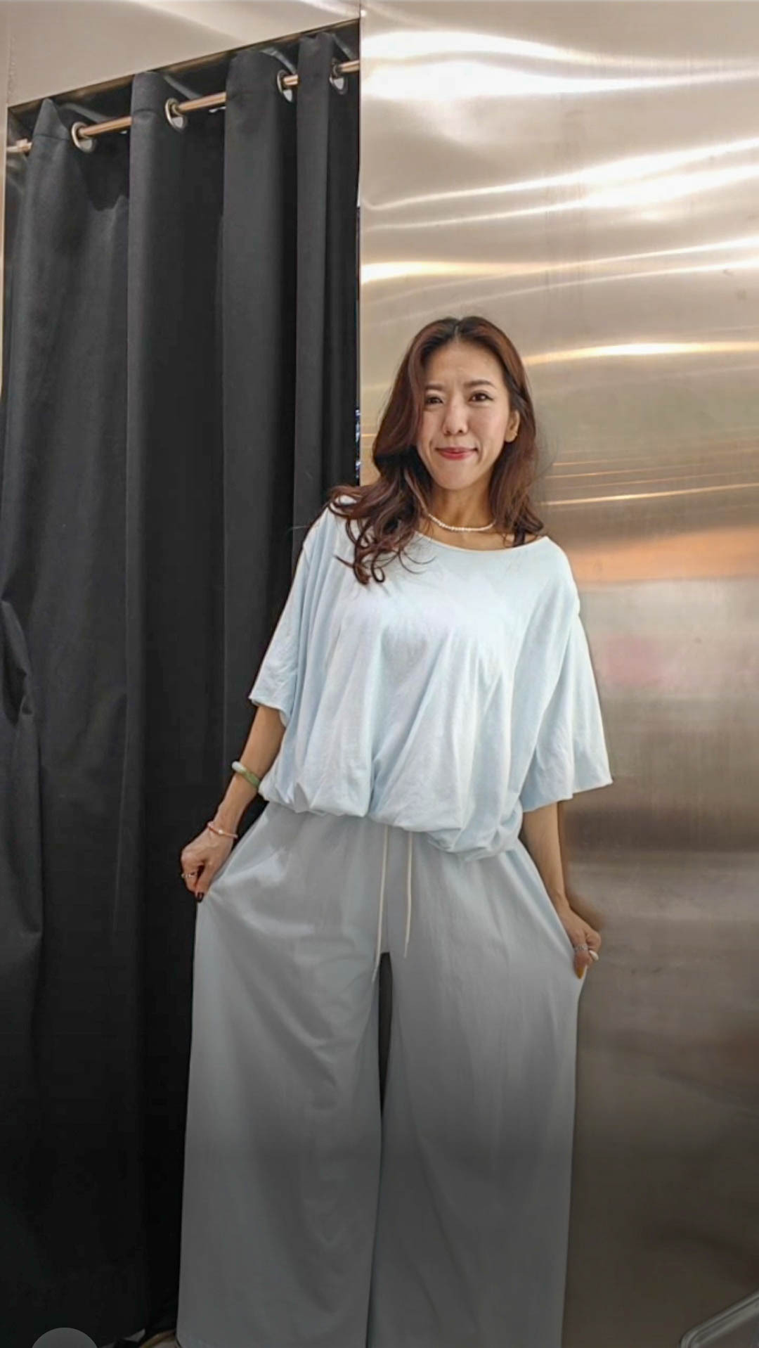🎈K8719  ▶️素面寬長褲 👉W:74-130cm H:cm L:95cm