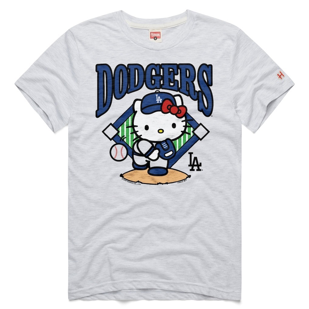 MLB短袖 洛杉磯道奇 Los Angeles Dodgers X Hello Kitty  Homage Unisex Tri-Blend Tee 混紡 短袖 全新