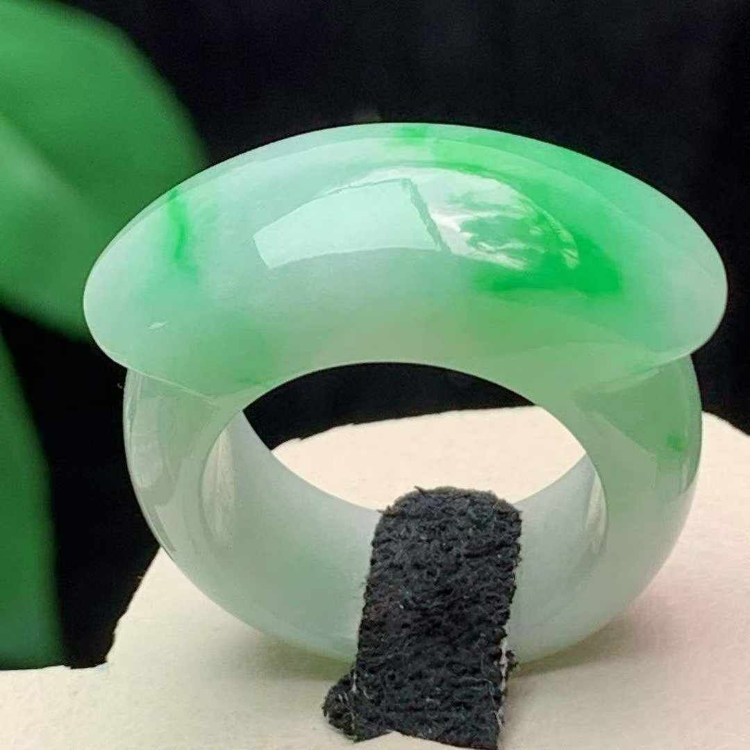 翡翠飄綠戒指 (圈口 24號),天然翡翠A玉, 緬甸玉, Jade, Jadeite