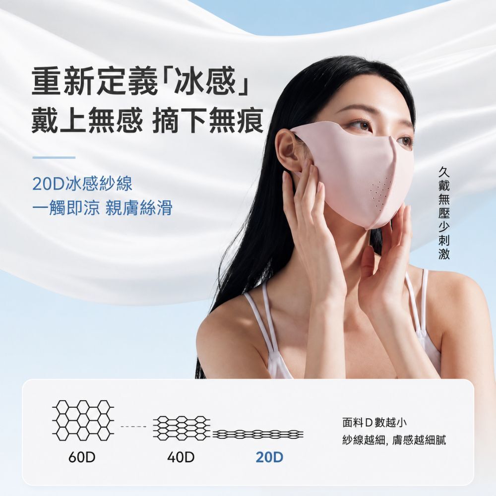 左左女冰感防曬口罩｜UPF50+ 涼感口罩 防曬面罩 防紫外線 立體口罩 可水洗 男女適用【輕鬆購五金百貨】