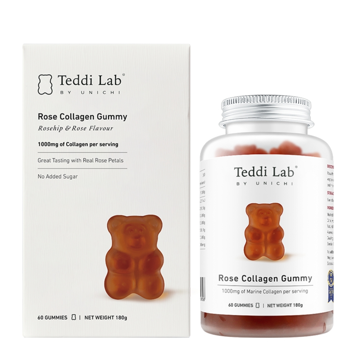 Unichi - Teddi Lab 玫瑰果膠原蛋白小熊軟糖 60粒