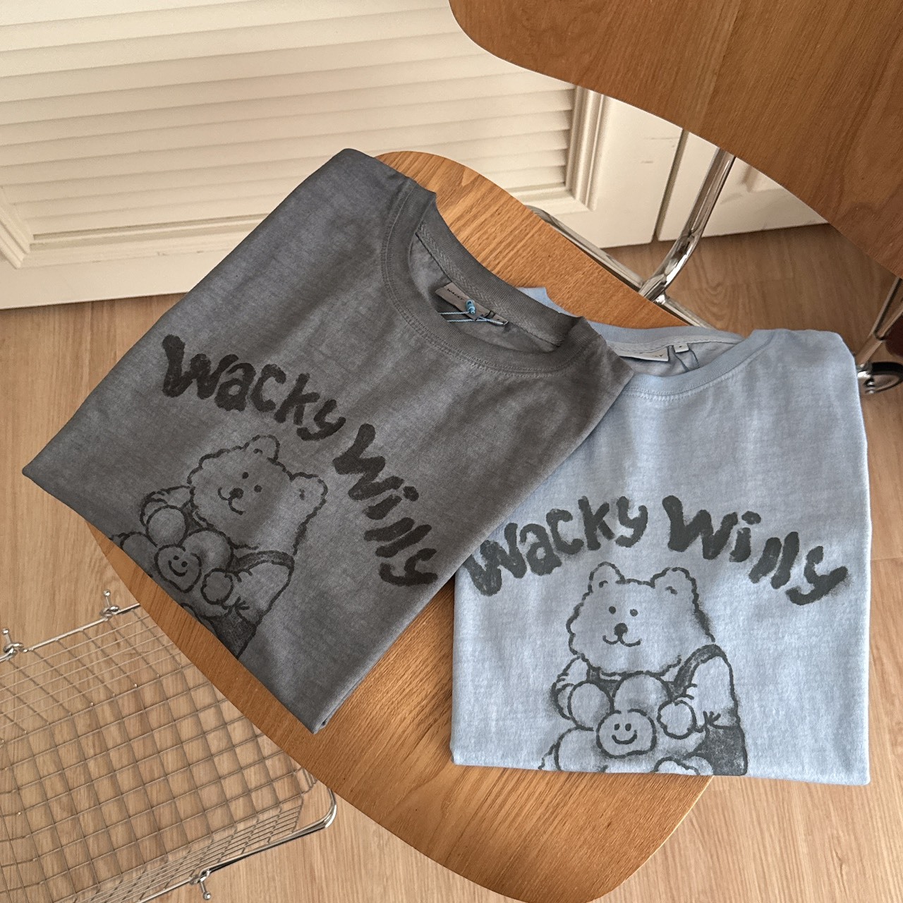 （現貨）韓牌  Wacky willy 水洗 抱抱熊 小花款 短T WA2602ST70
