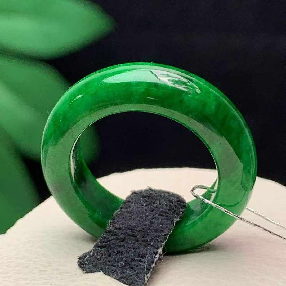 翡翠滿綠戒指 (圈口 15號),天然翡翠A玉, 緬甸玉, Jade, Jadeite