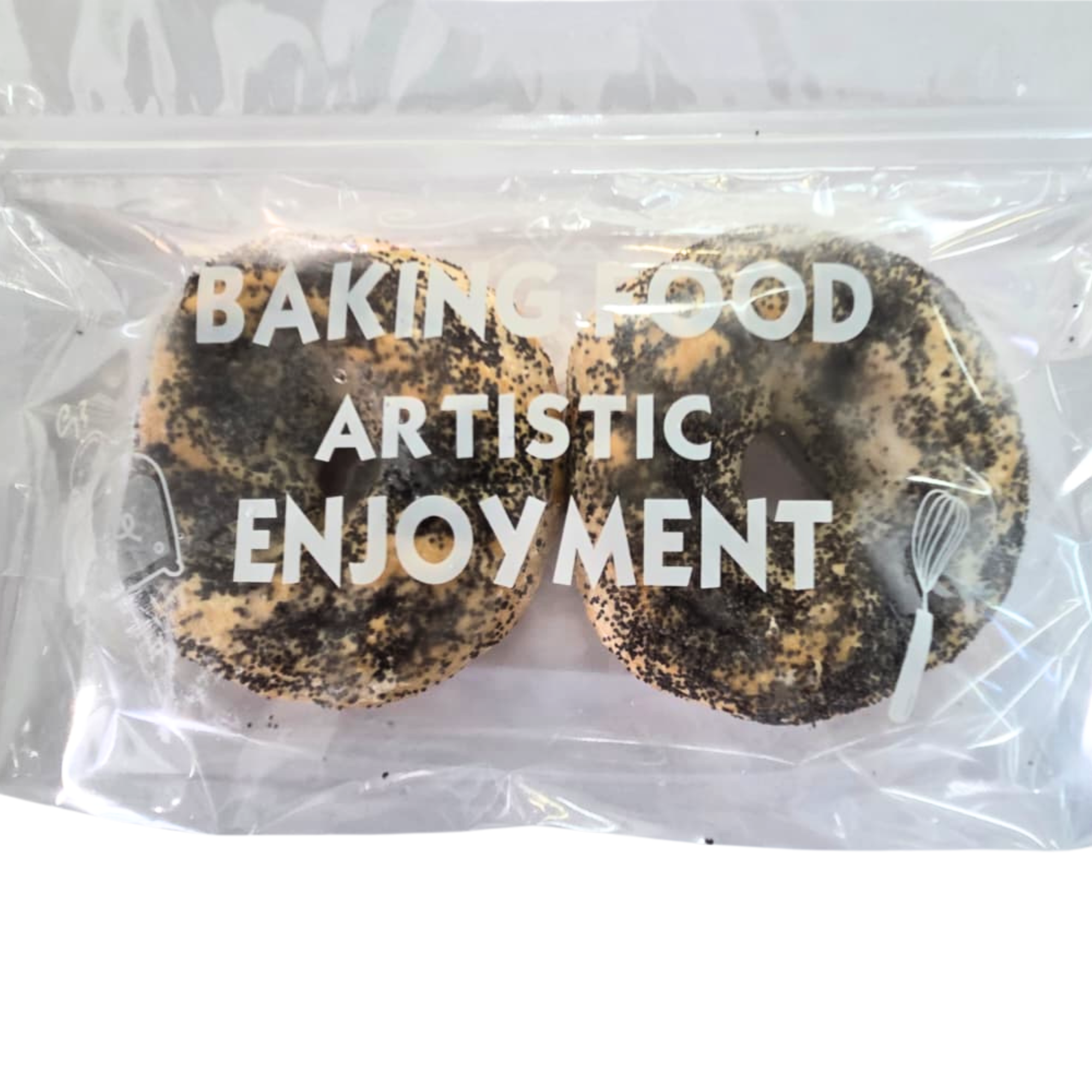 2個西班牙罌粟籽貝果麵包 ,11.5cm, 85克 x 2個  170g /pack  +/-5% (急凍 -18C)