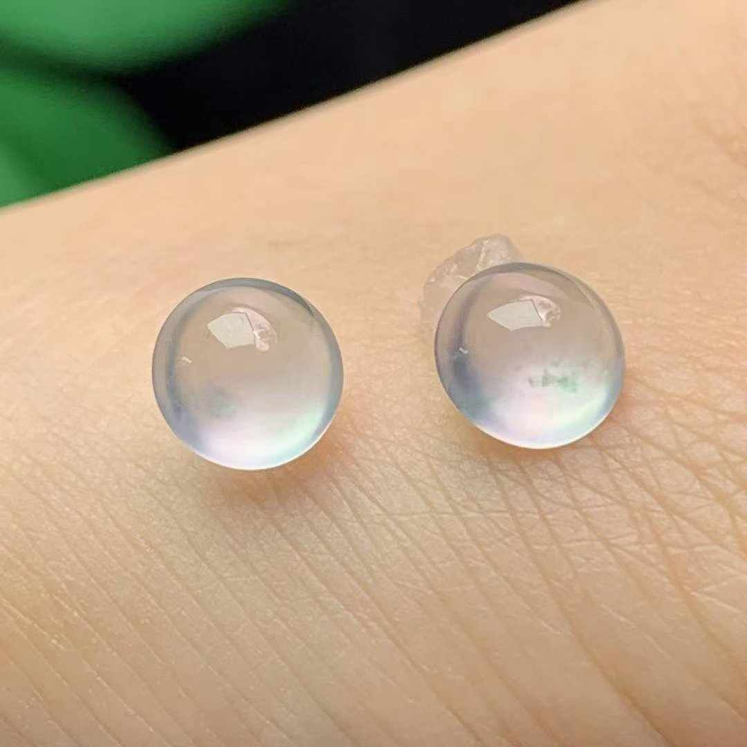 520359 翡翠冰種熒光蛋面