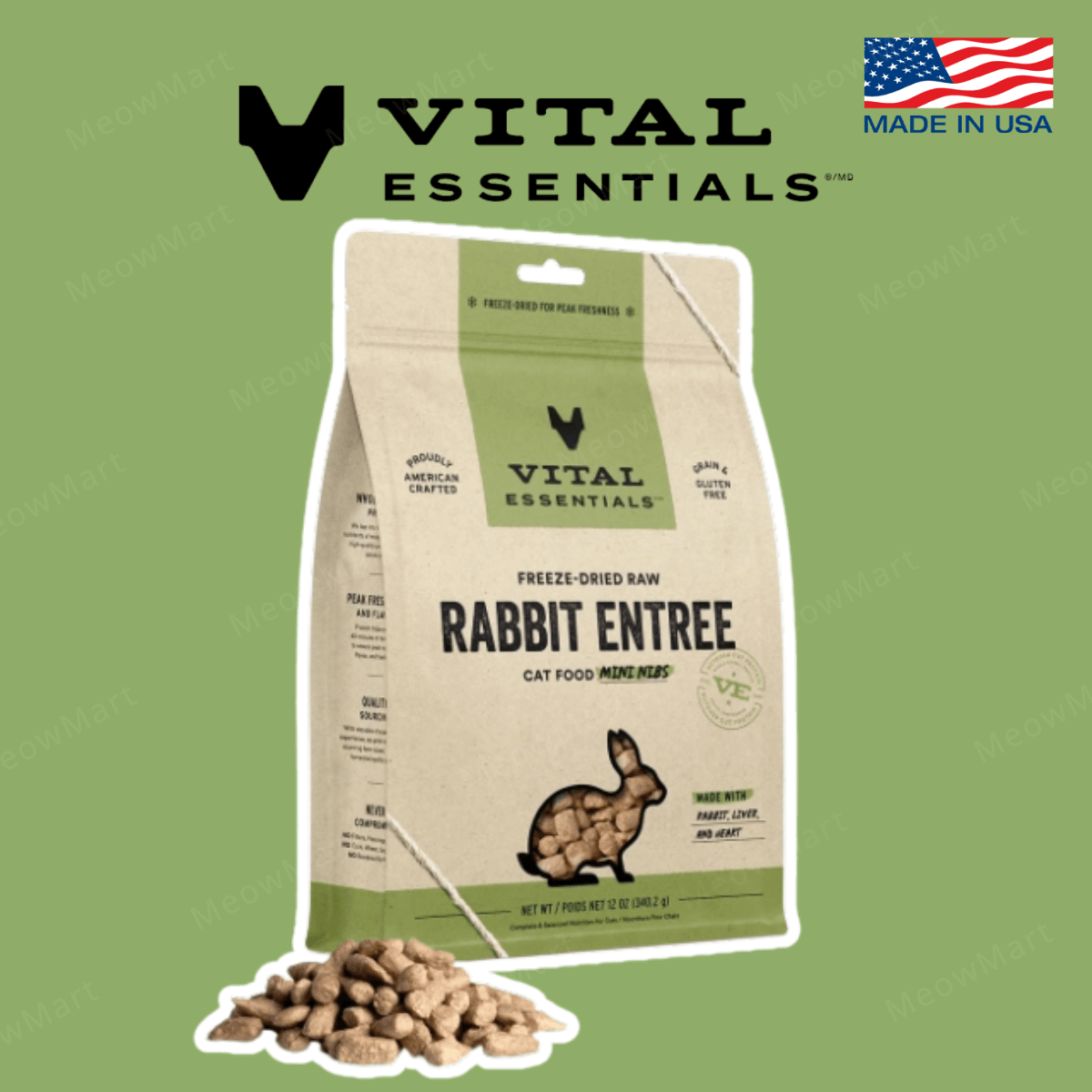 Vital Essentials 凍乾兔肉迷你肉粒 (8oz / 12oz)