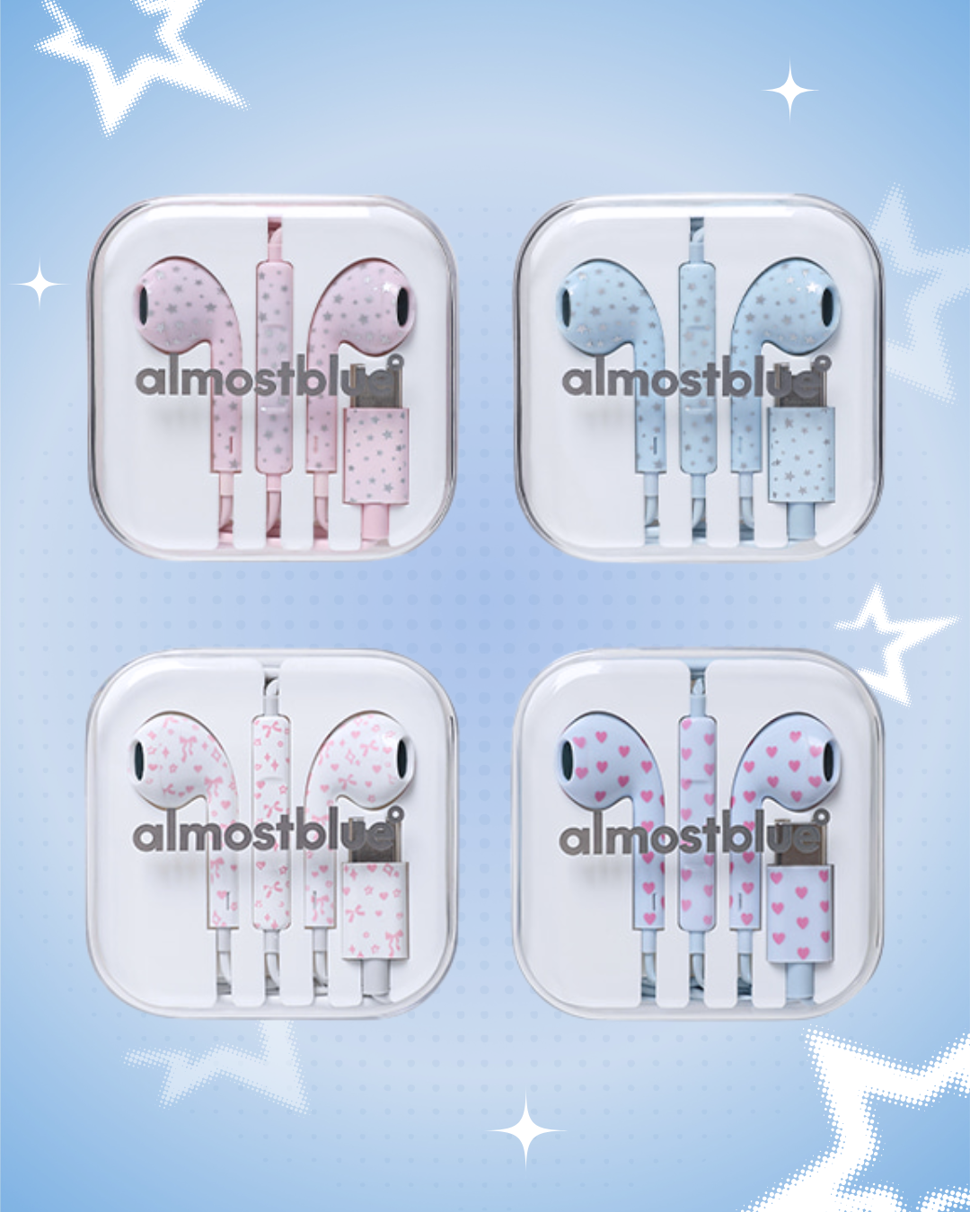 #部分現貨 🇰🇷韓國 AlmostBlue 有線耳機 星星款/愛心款/蝴蝶結款