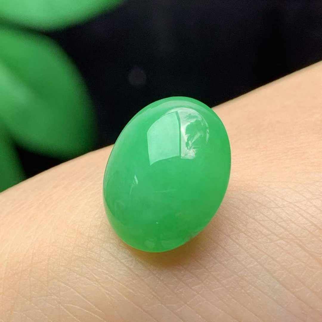 翡翠滿綠蛋面,天然翡翠A玉, 緬甸玉, Jade, Jadeite