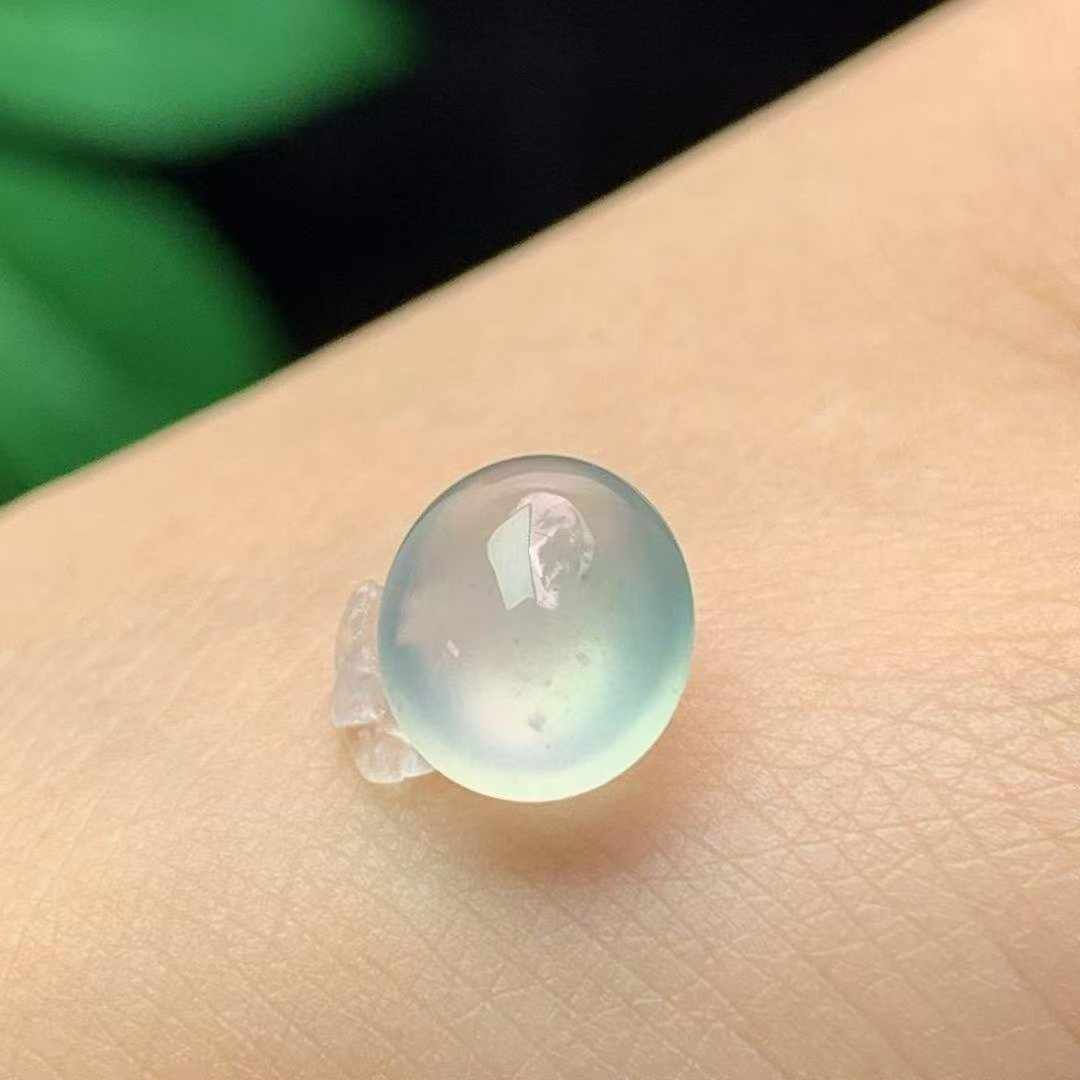 翡翠冰種熒光蛋面,天然翡翠A玉, 緬甸玉, Jade, Jadeite