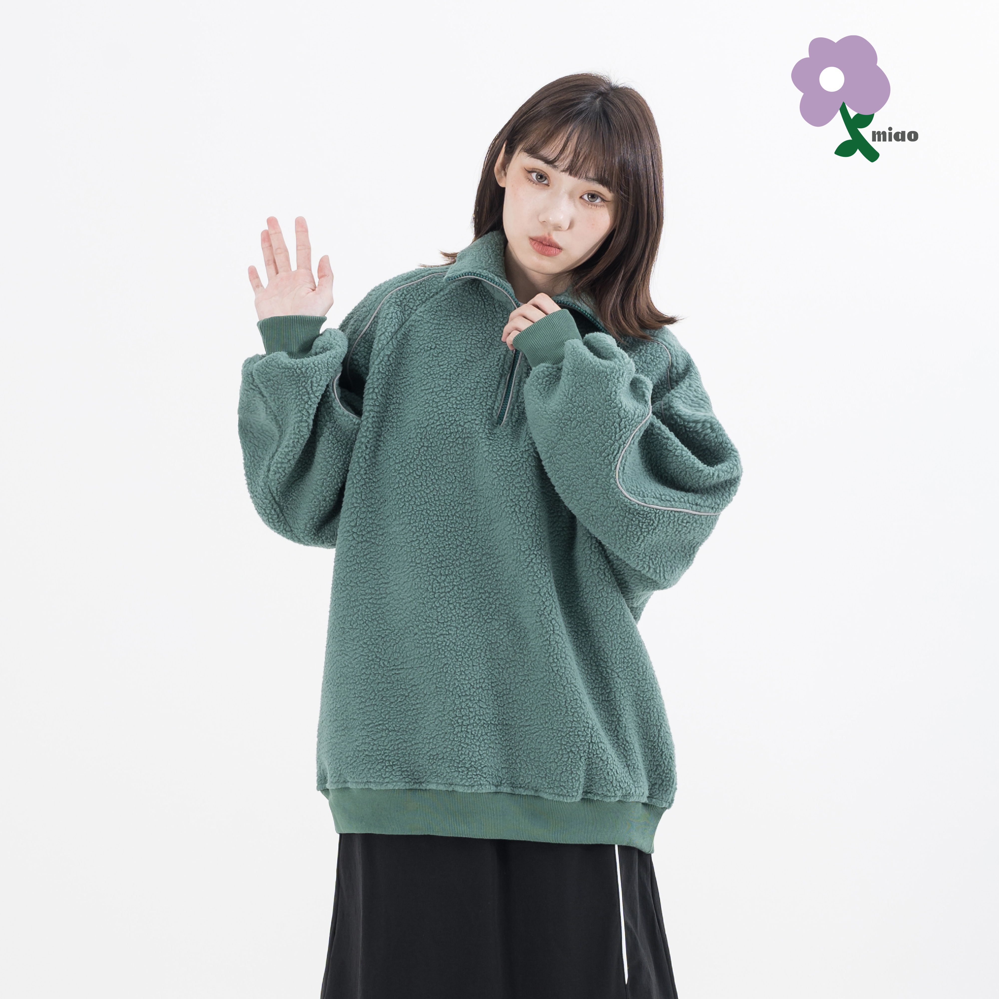AGILITY MIAO Fleece Half-Zip Pullover 搖粒絨 半拉鍊大學Tee [M-HZ01]
