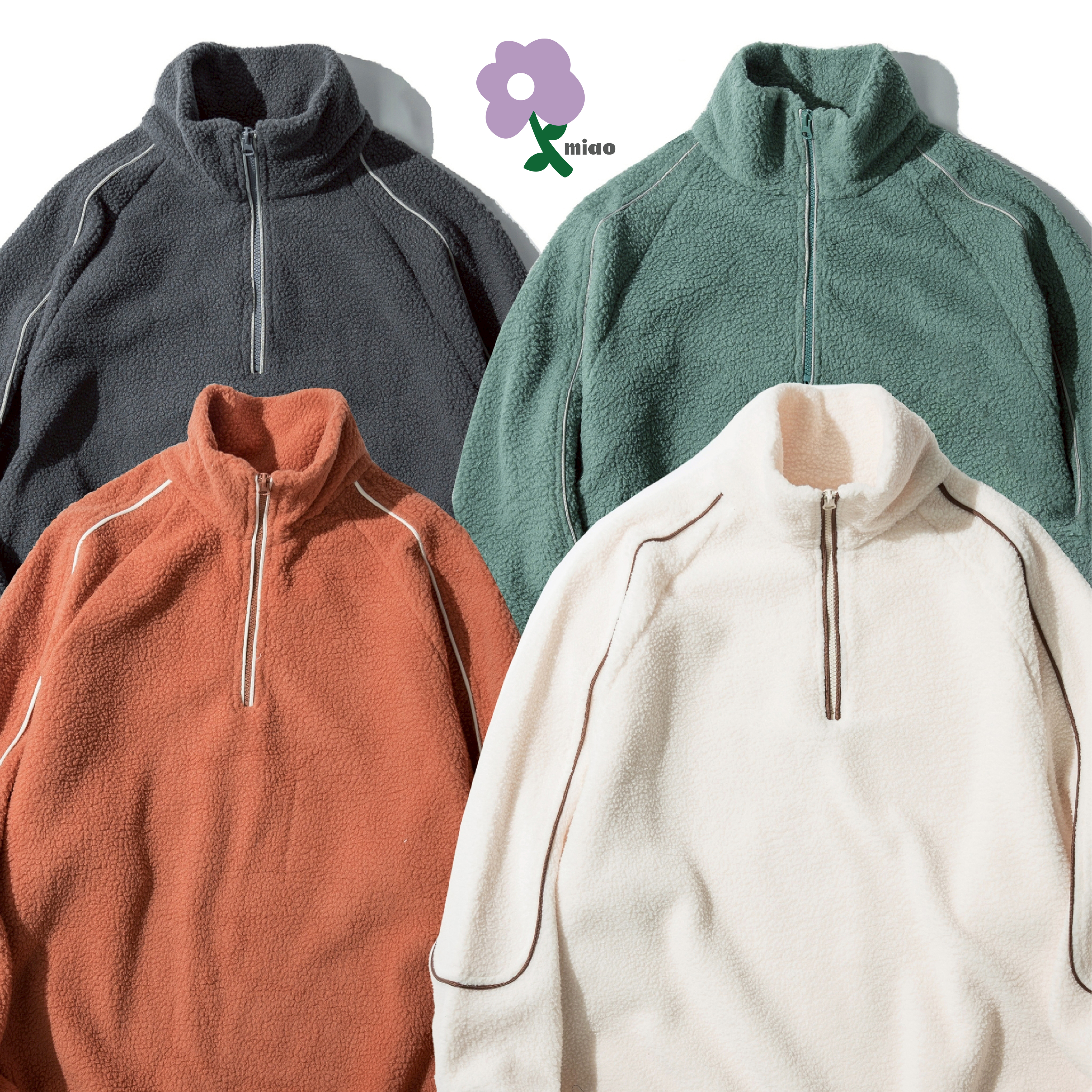 AGILITY MIAO Fleece Half-Zip Pullover 搖粒絨 半拉鍊大學Tee [M-HZ01]
