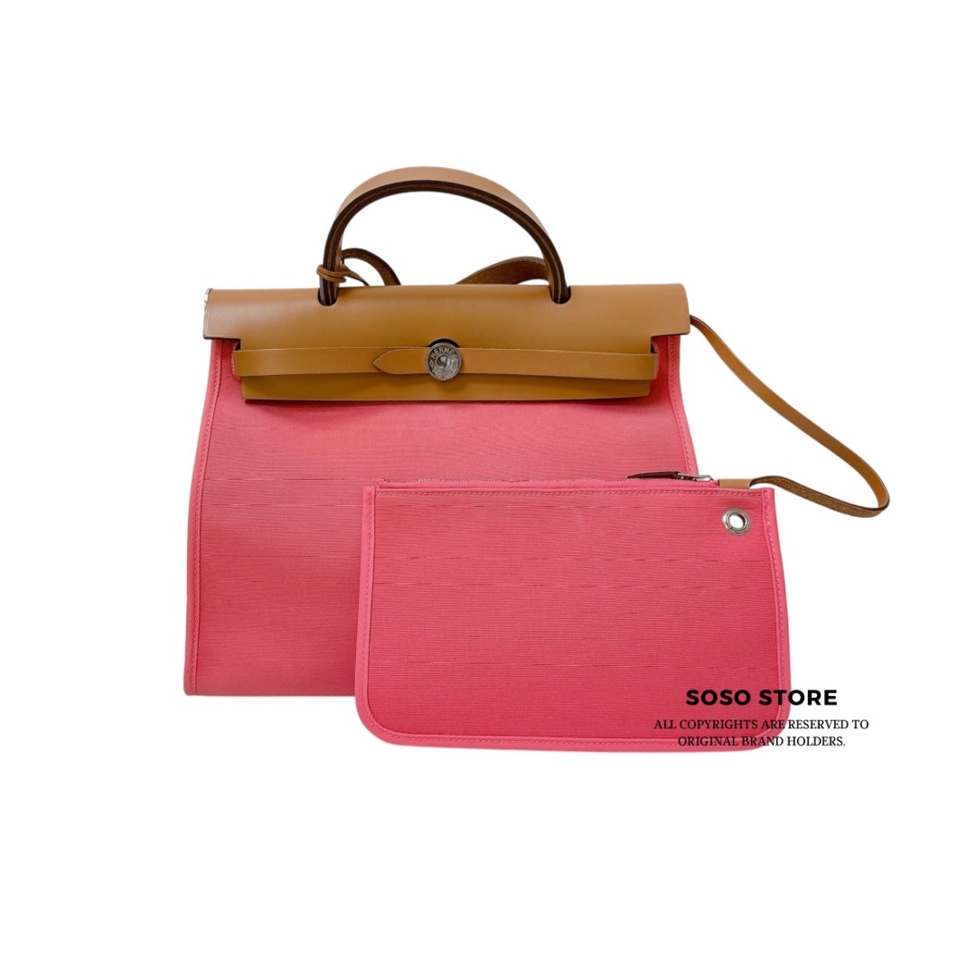 Hermes Herbag Zip 31 - Rose Azalée / SHW