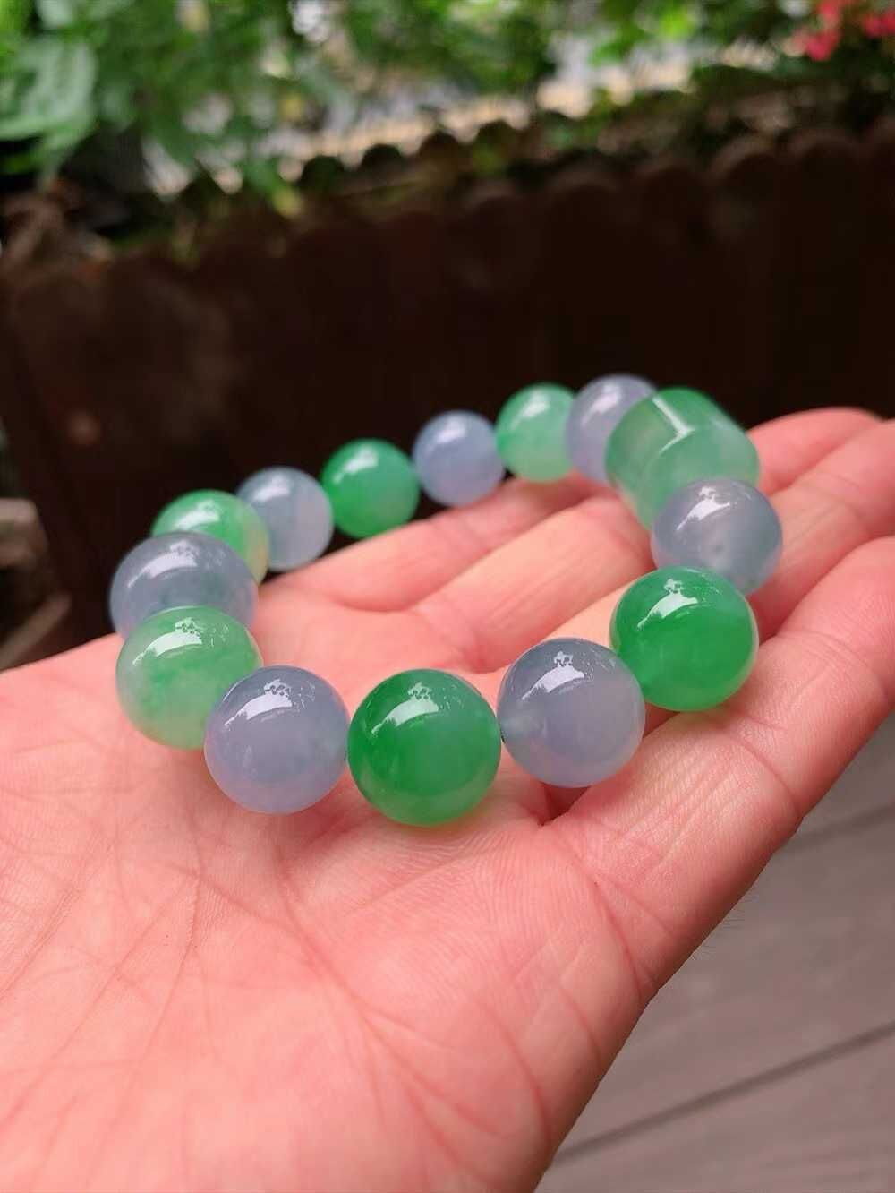 翡翠高冰多寶手串 (14-16mm直徑),天然翡翠A玉, 緬甸玉, Jade, Jadeite