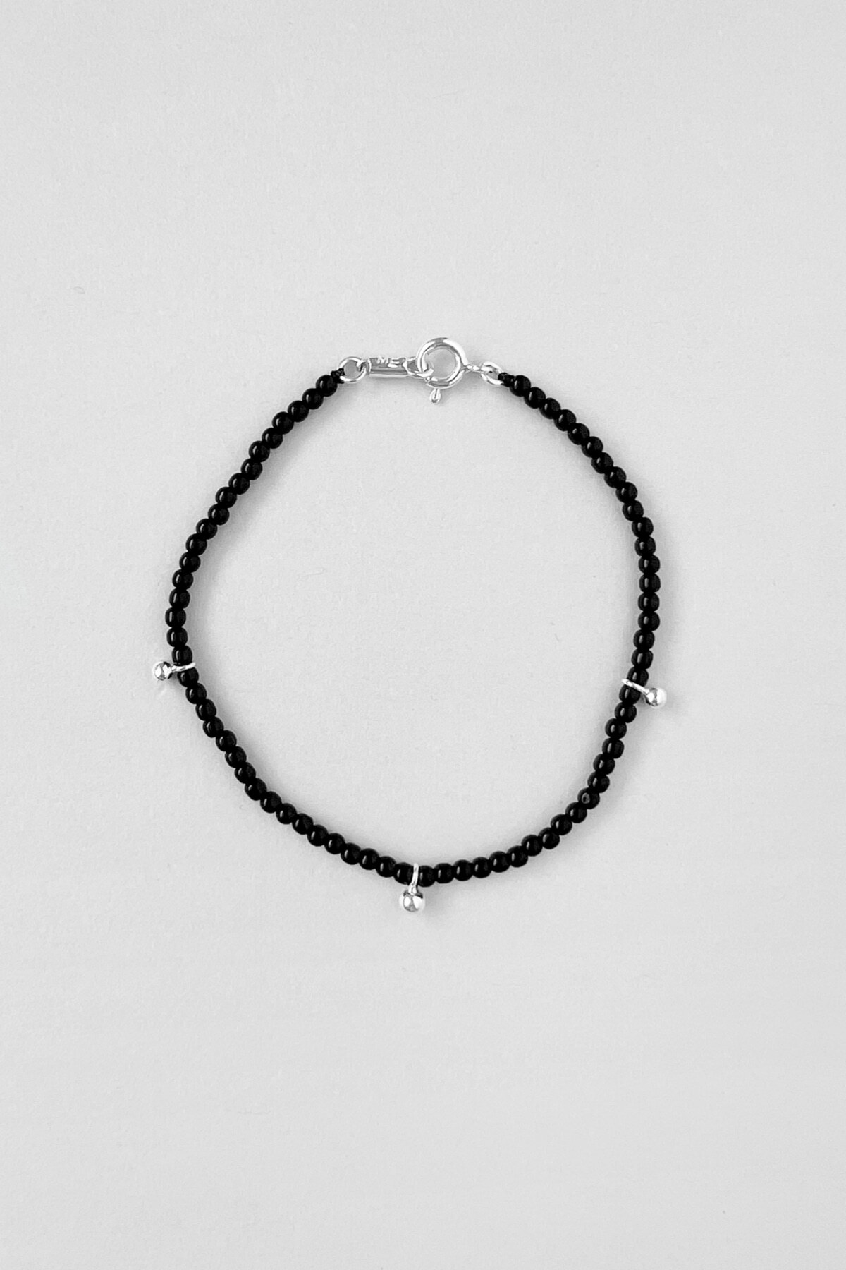 MONDAY EDITION DOT DOT SILVER BALL BRACELET BLACK MWBR250503BK