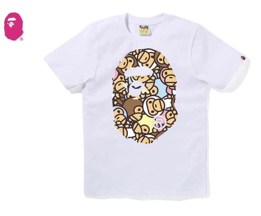 【BAPE女生】0606發售 正反猿人頭ALL BABY MILO MULTI BIG APE HEAD TEE