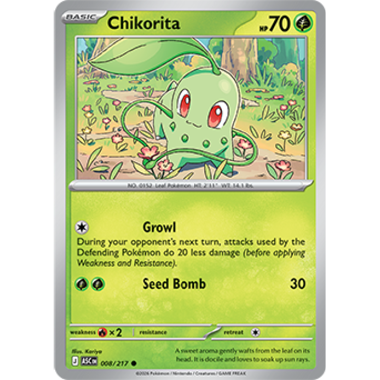 008/217 ASCen Chikorita Promo Pokemon English Raw Card