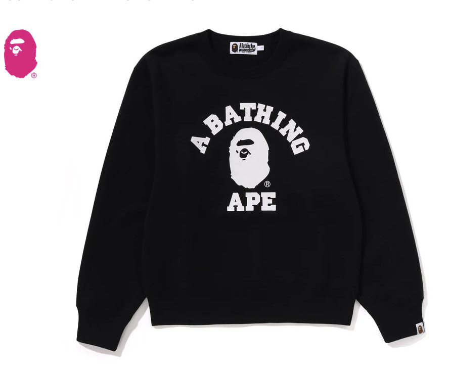 【BAPE女生】0606發售 衛衣 COLLEGE CREWNECK SWEATSHIRT