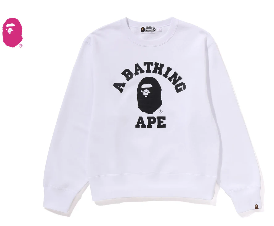 【BAPE女生】0606發售 衛衣 COLLEGE CREWNECK SWEATSHIRT