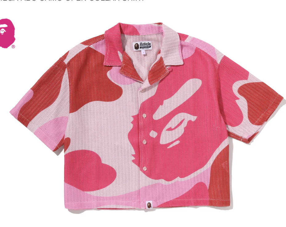 【BAPE女生】0606發售  MEGA ABC CAMO OPEN COLLAR SHIRT