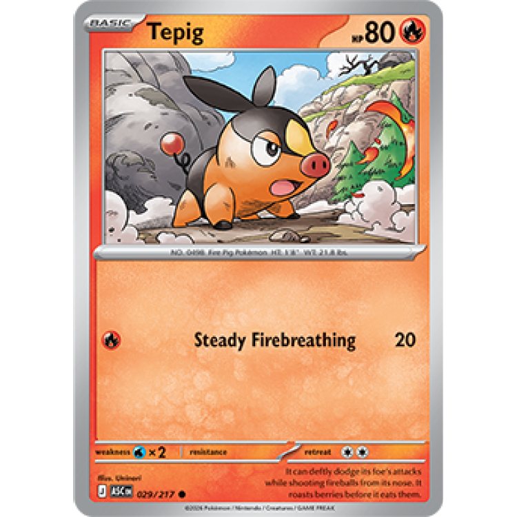 029/217 ASCen Tepig Promo Pokemon English Raw Card