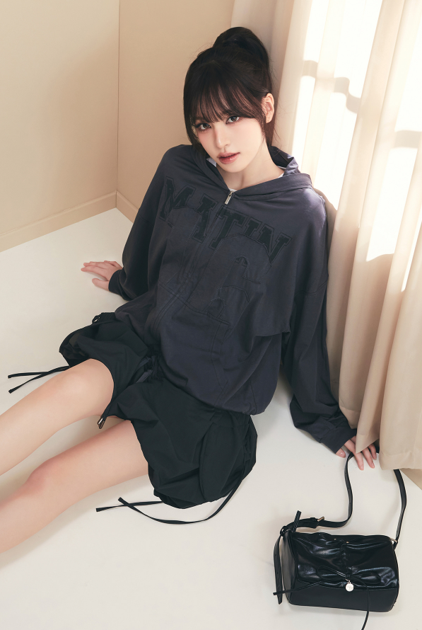 【直播】Matin Kim LX060505 MATIN 16 印花連帽拉鏈外套（MK2634JP013）