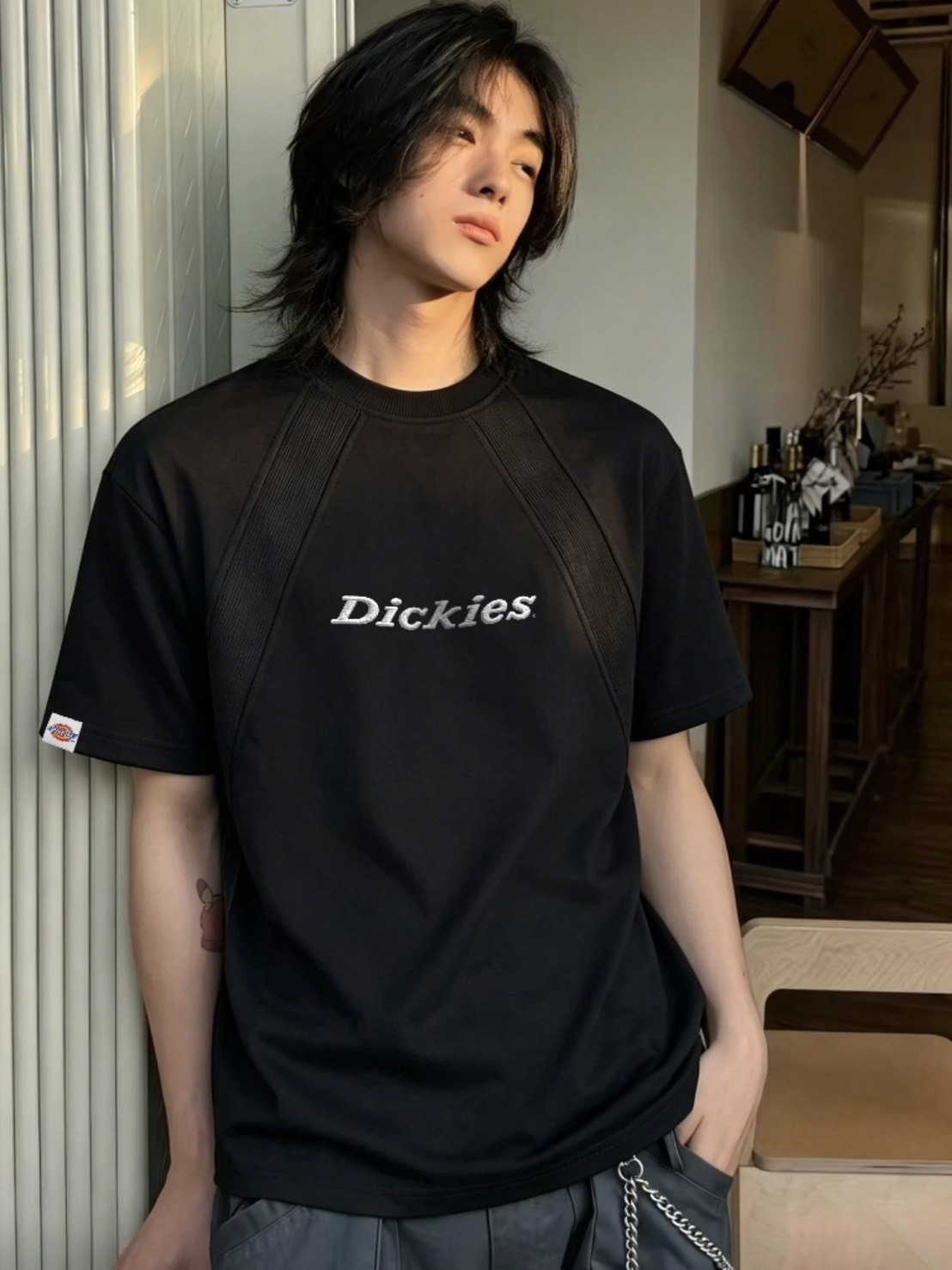 【官網限定】Dickies 厚磅 拼接 胸口字體 短T DKU262NKTJ29