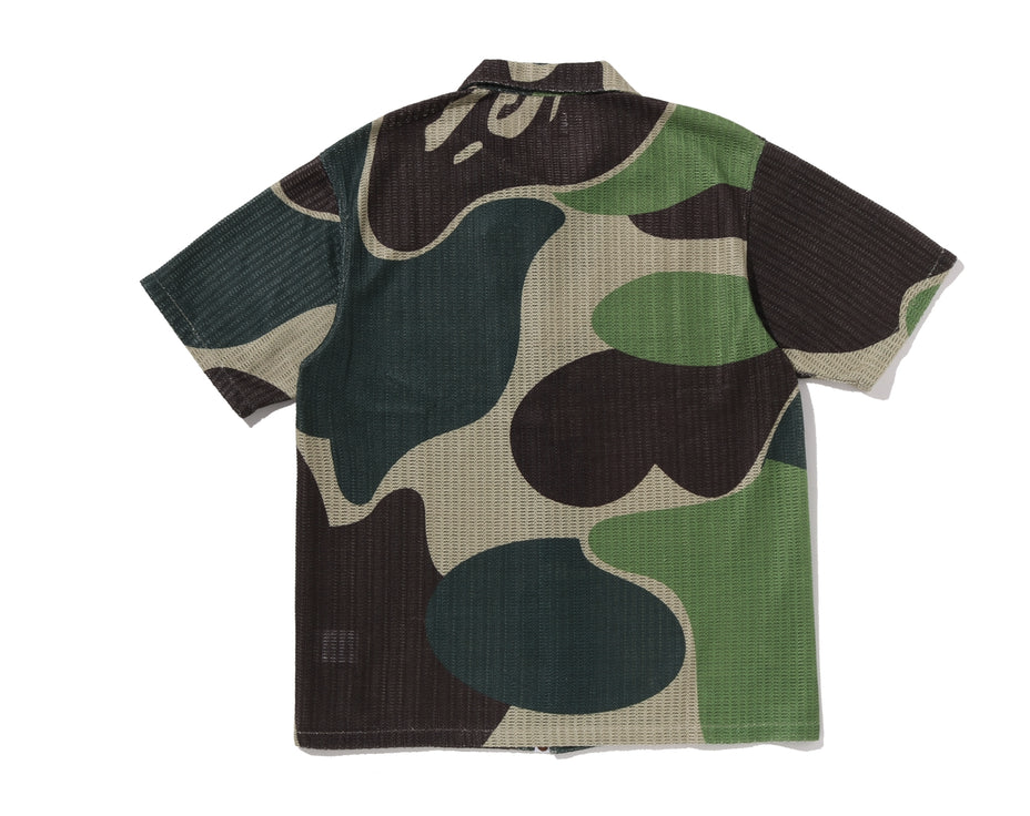 【BAPE男生】0606發售 寬版 MEGA ABC CAMO MESH SHIRT