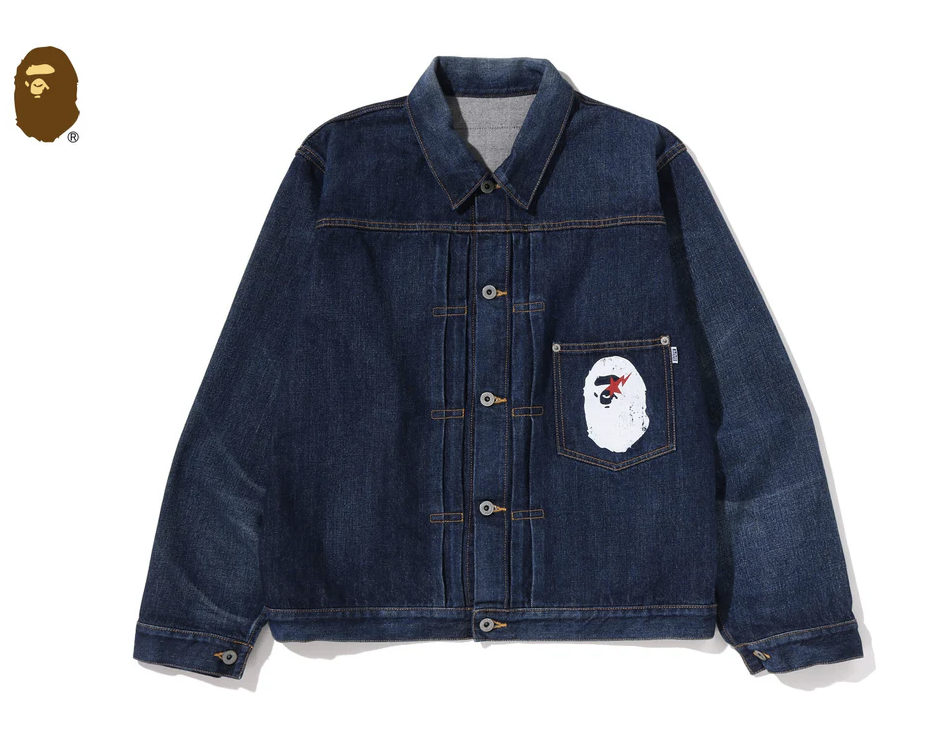 【BAPE男生】0606發售 APE HEAD DENIM JACKET