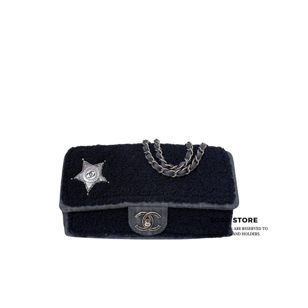 Chanel Paris-Dallas Sheriff's Star Flap Bag - Dark Blue / SHW