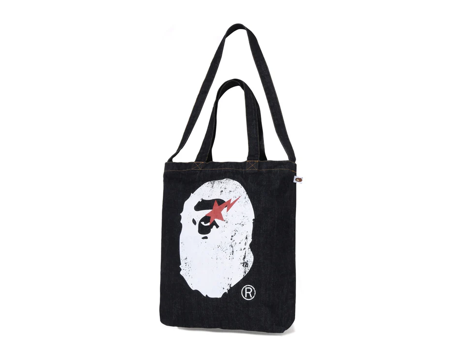 【BAPE配件】0606發售APE HEAD DENIM 2WAY TOTE BAG
