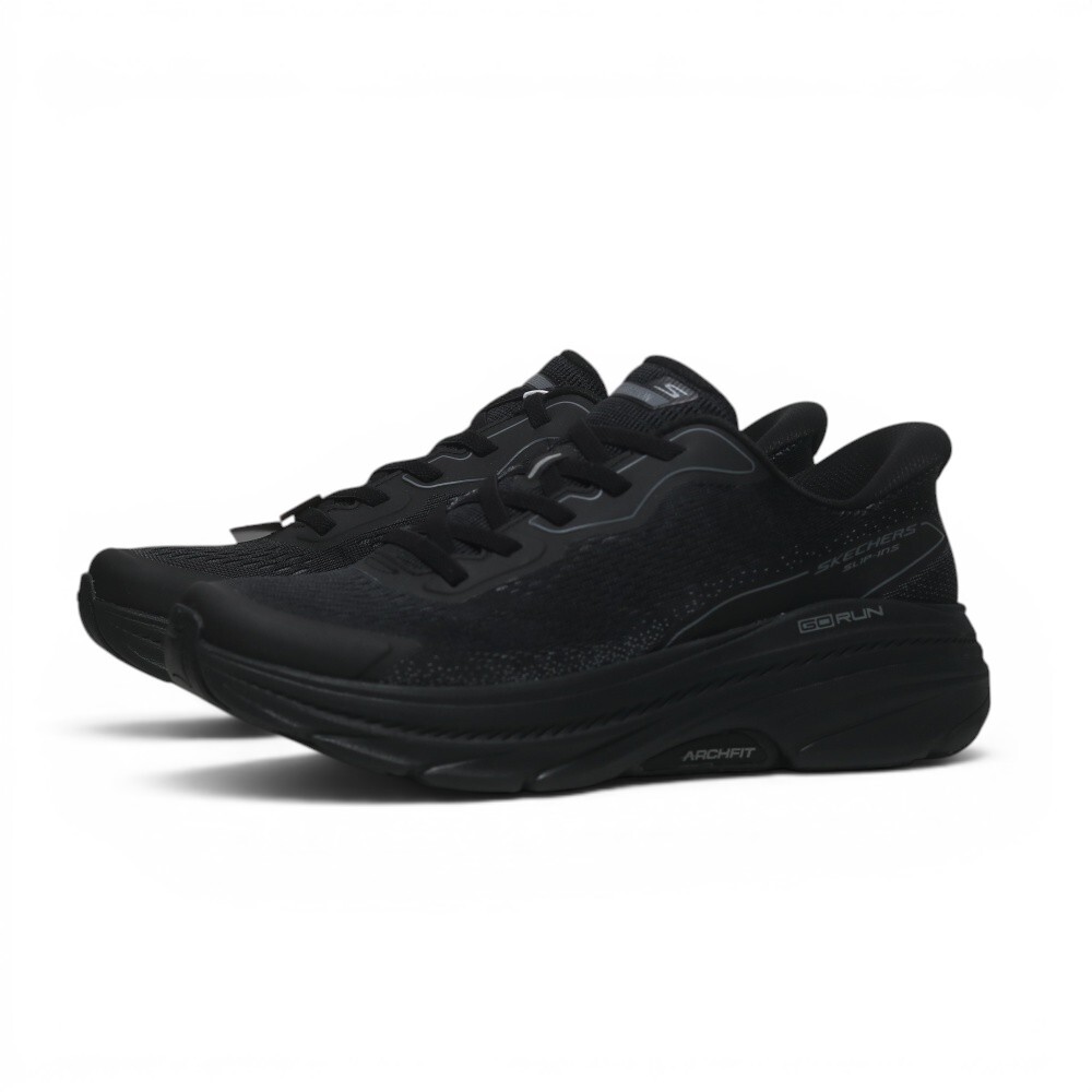 SKECHERS 慢跑鞋 MAX CUSHIONING 全黑 免鞋帶 足弓 瞬穿 男 220553BBK